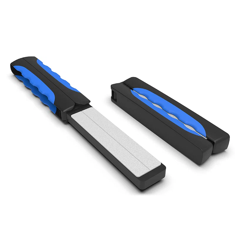 Dual-Sided Diamond Hook & Knife Sharpener with Folding Handle