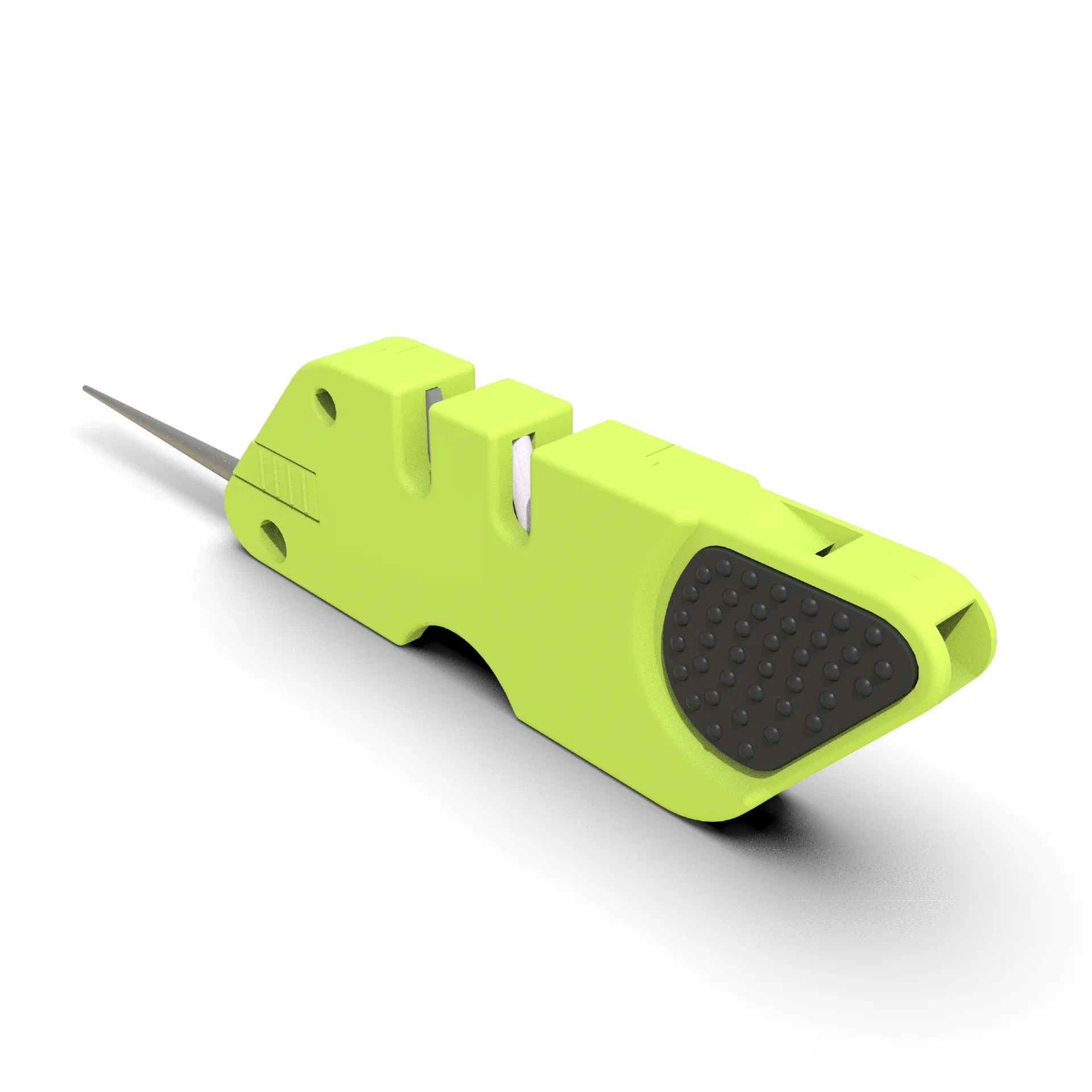 6-in-1 Survival Knife Sharpener with Fire Starter & Whistle – Army Green